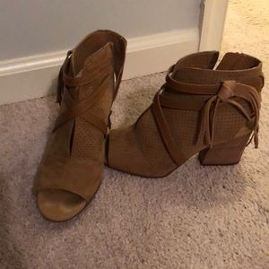 Franco Sarto peep toe bootie